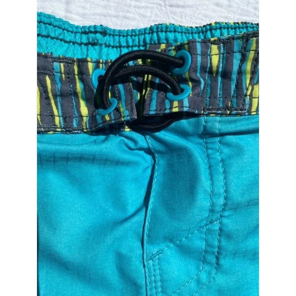 O'neill Boys Boardshort Trunks Swim Beach Blue Stretch Waistband Pocket Sz 5/6 +
